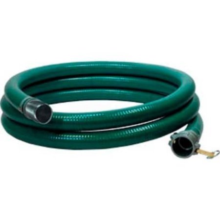 APACHE 4" x 20' EPDM Rubber Suction Hose Assembly Coupled w/Aluminum C Coupling x Plated Steel King Nipple 98128331
